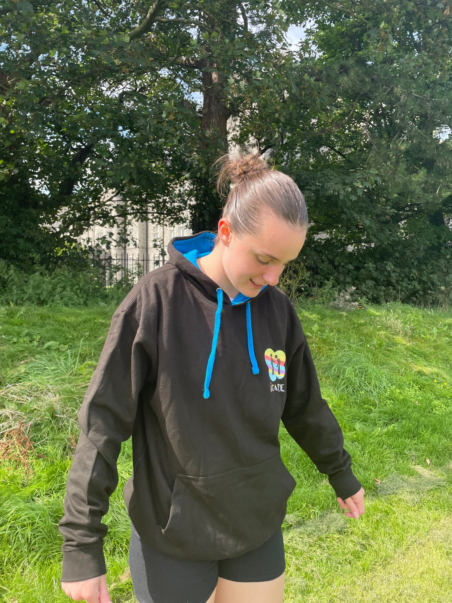 iCare Hoodie Black with Blue Hood