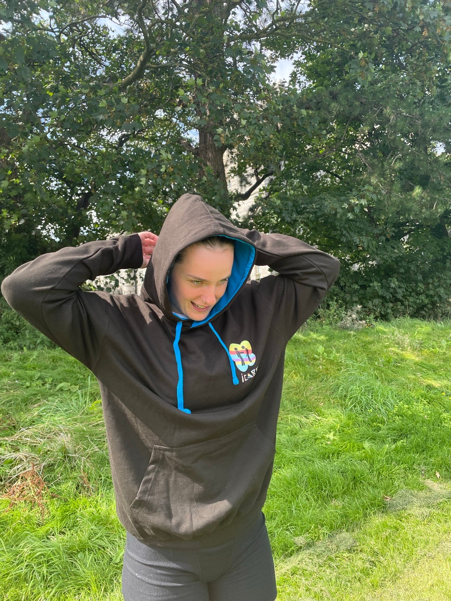 iCare Hoodie Black with Blue Hood
