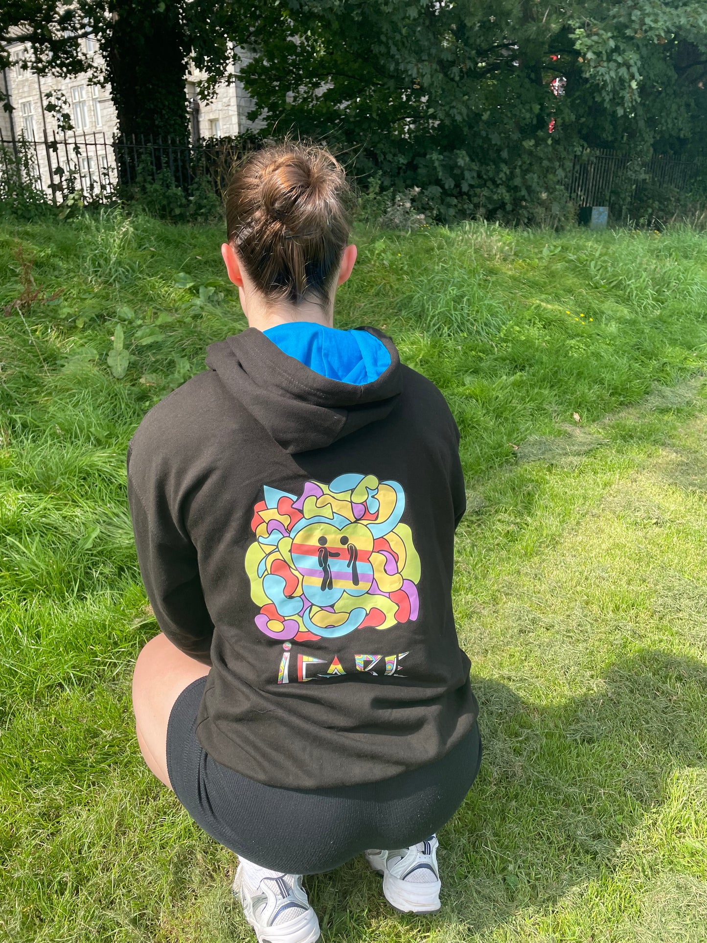iCare Hoodie Black with Blue Hood