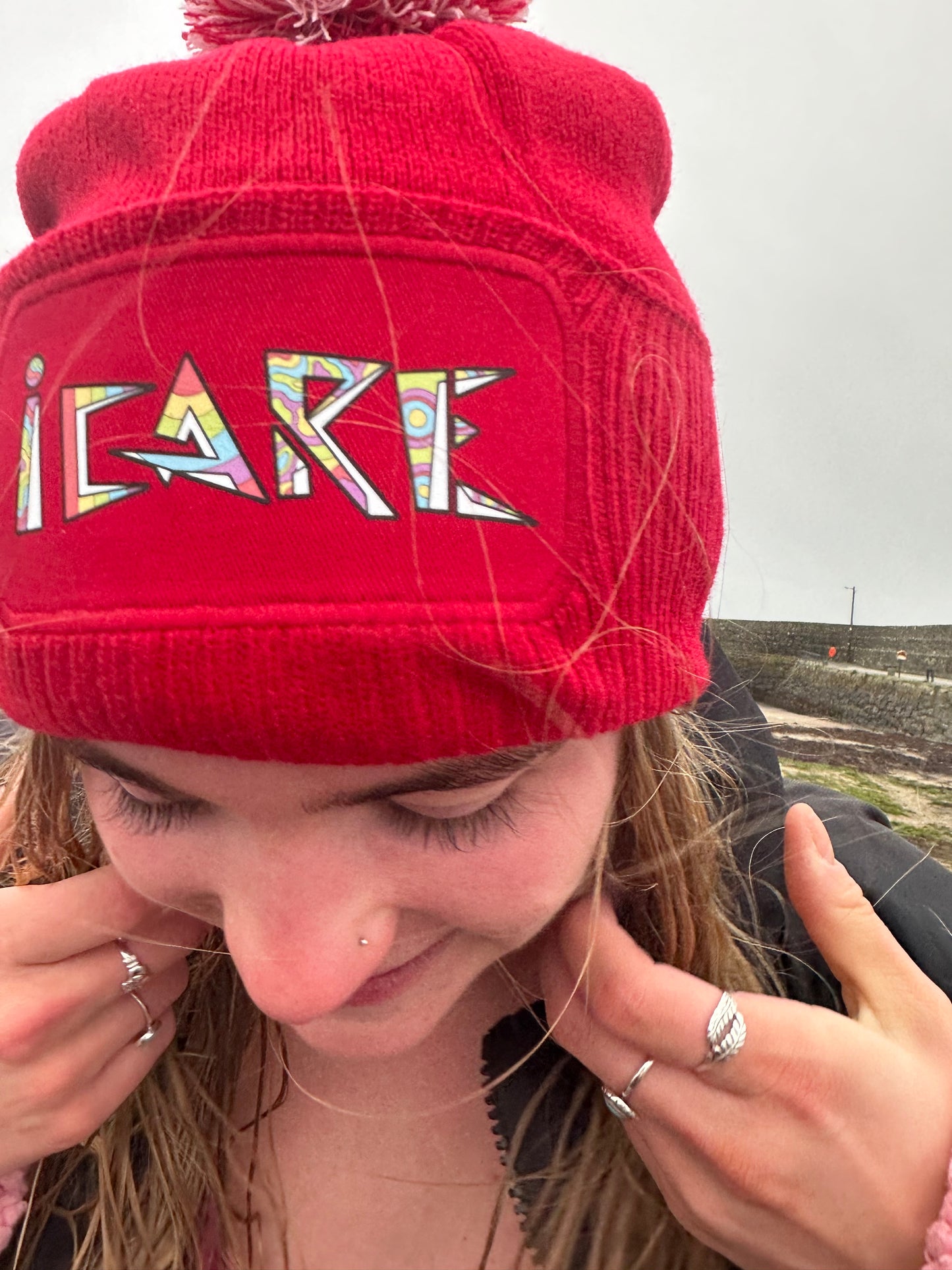 Red iCare Beanie