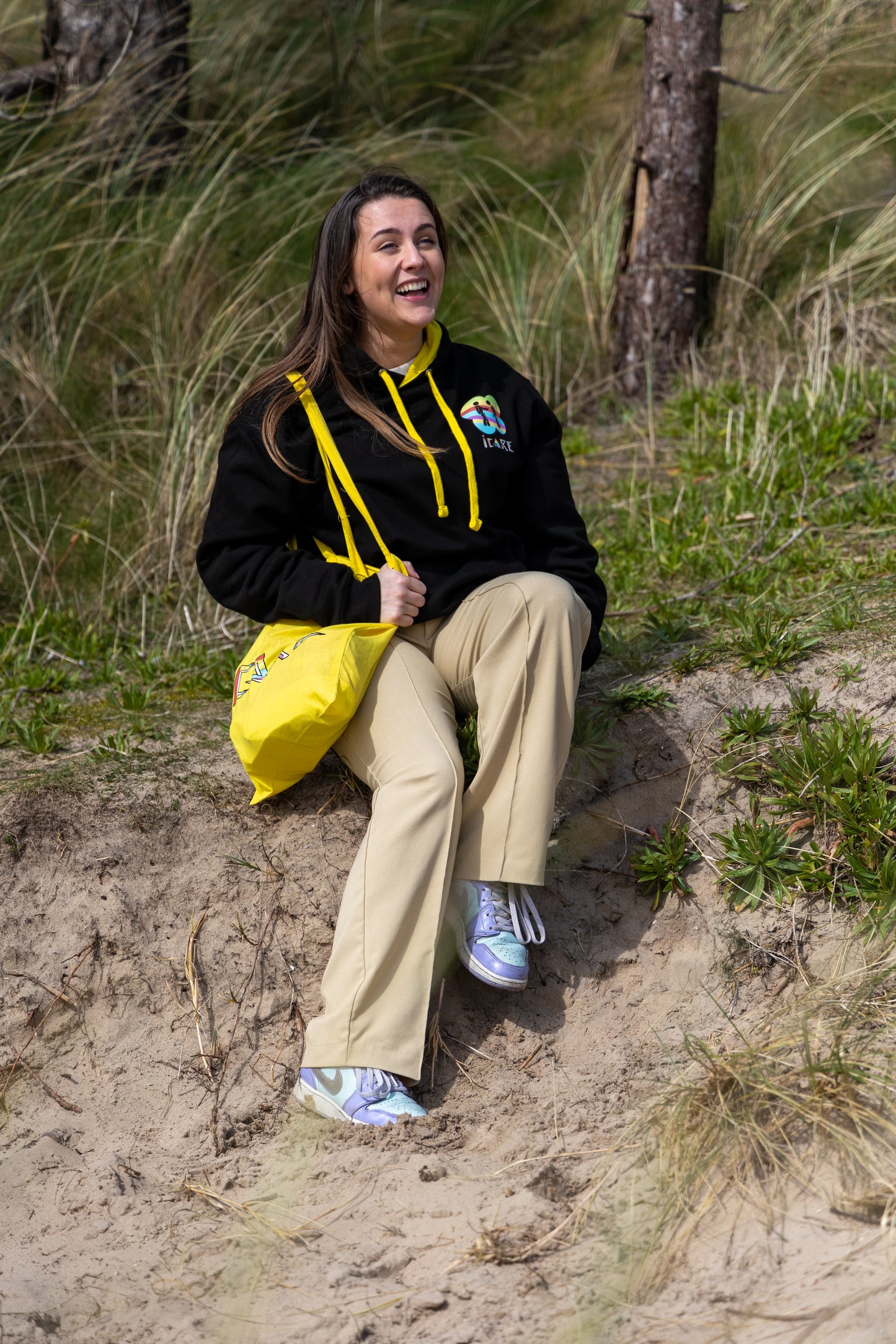 iCare Hoodie Black with Yellow Hood