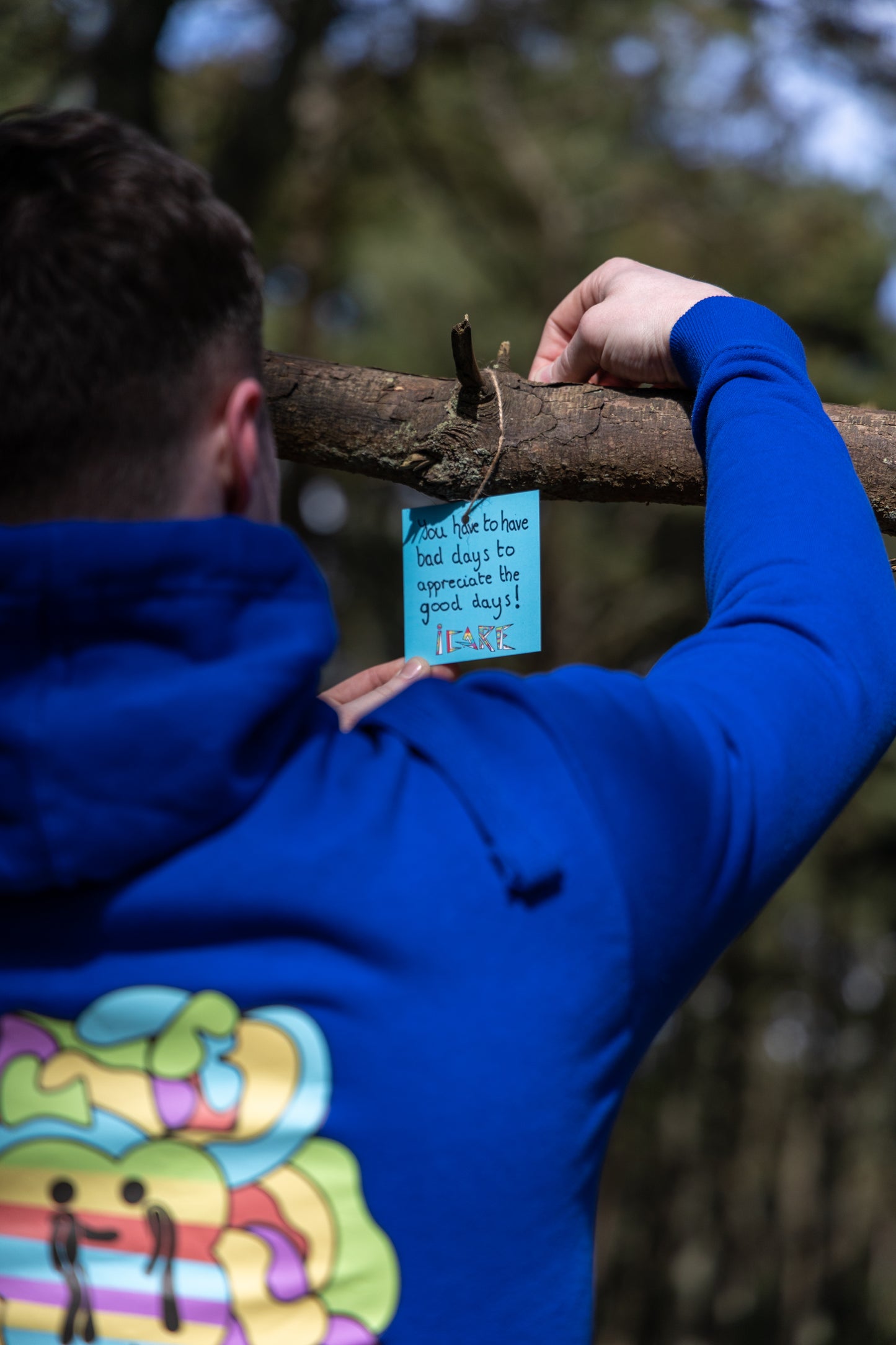 Royal Blue iCare Hoodie - thick design