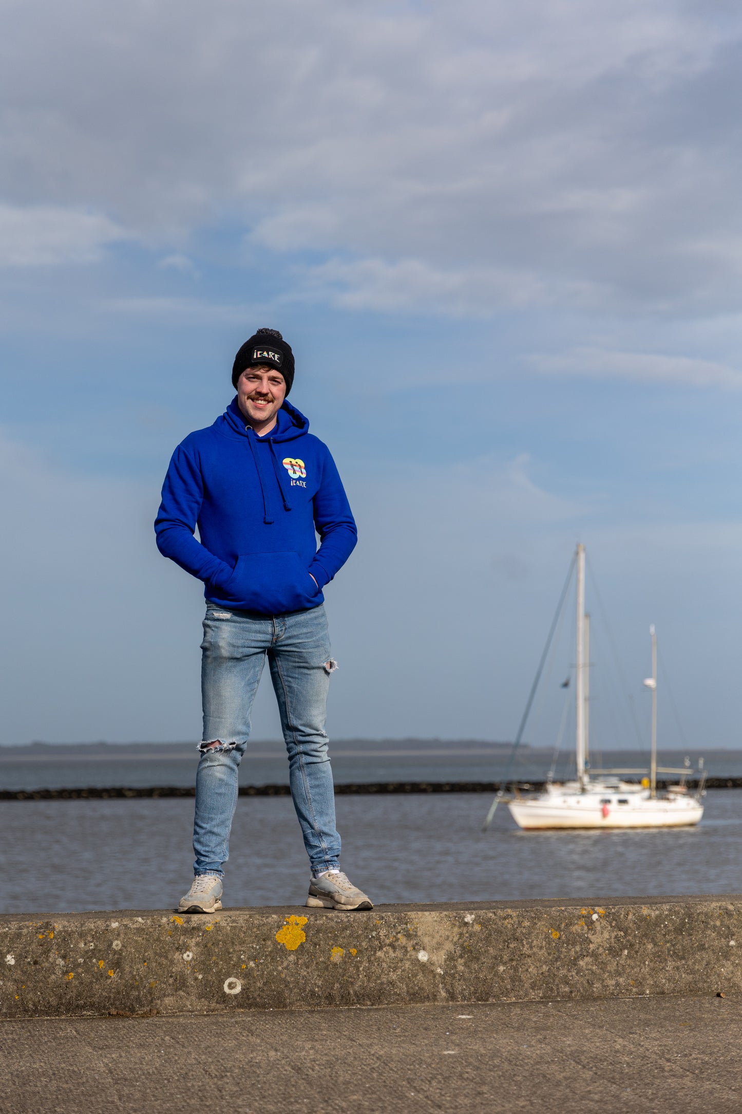 Royal Blue iCare Hoodie - thick design