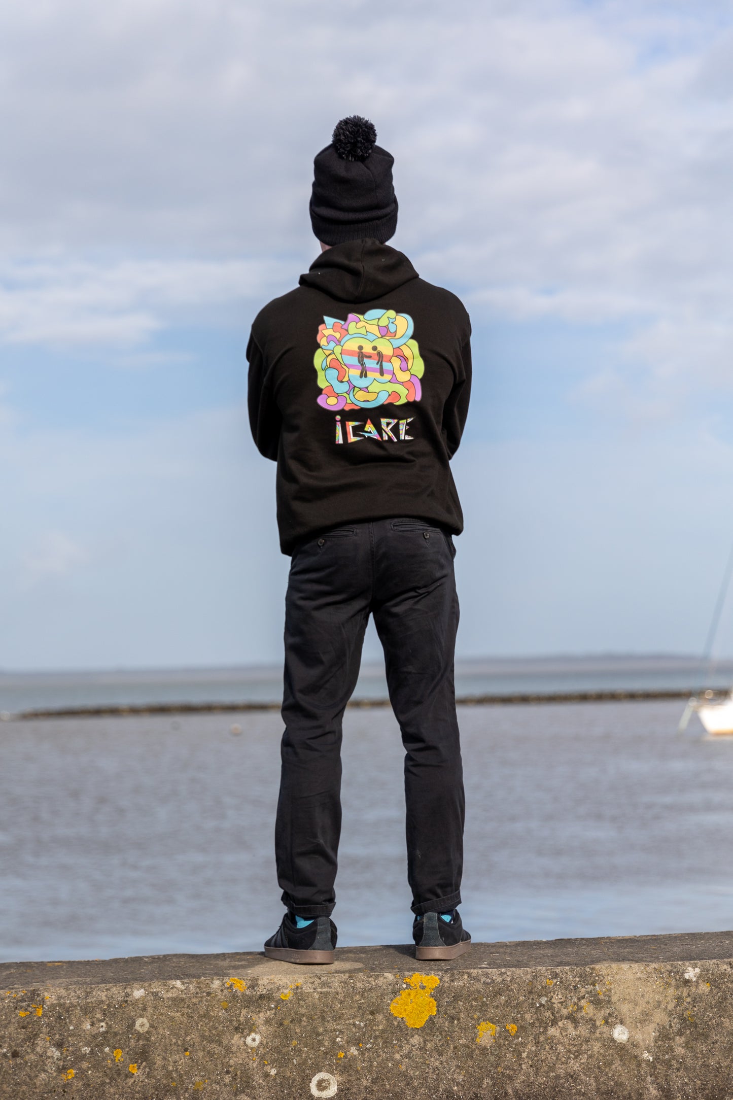 iCare Hoodie Black with Yellow Hood