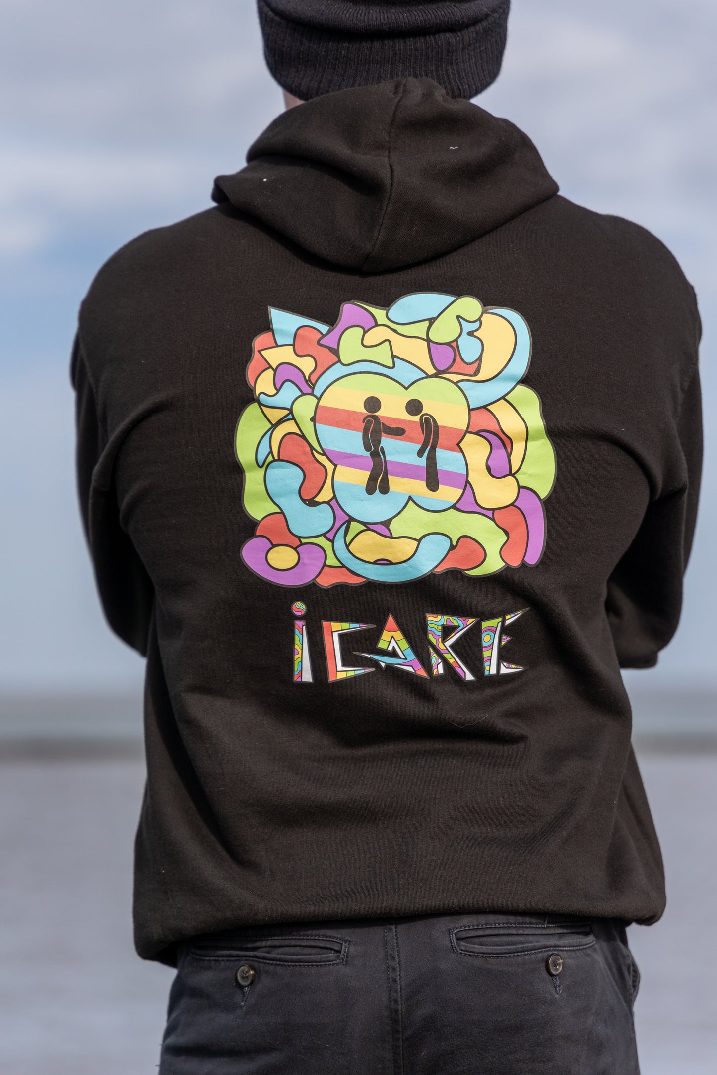 iCare Hoodie Black with Yellow Hood