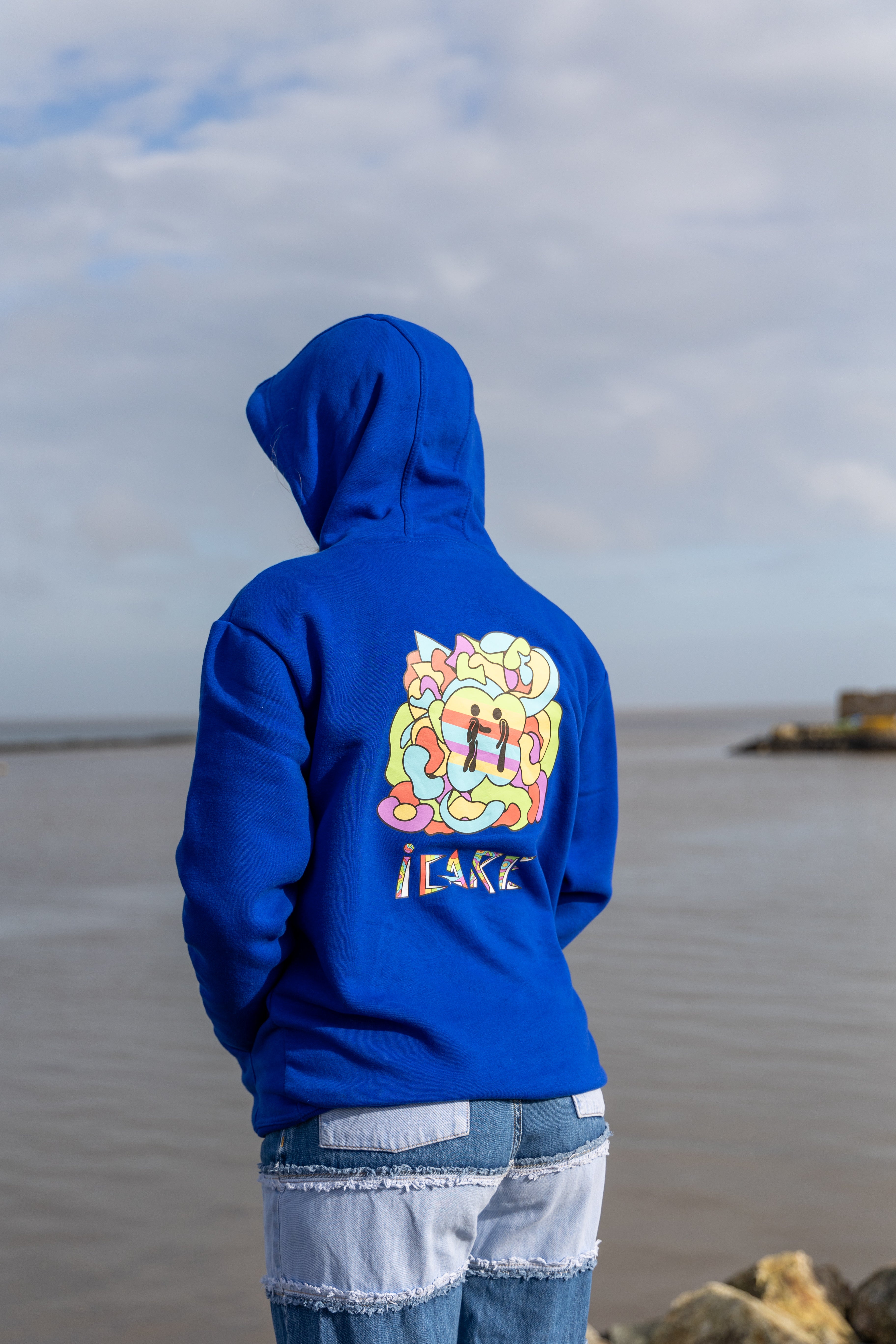 Royal Blue iCare Hoodie thick design